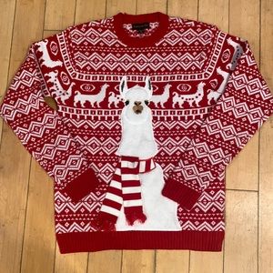 Blizzard Bay Ugly Christmas Sweater Alpaca Llama Fair Isle Size Medium